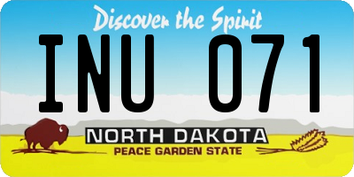 ND license plate INU071