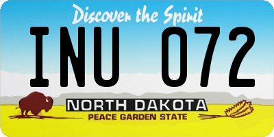 ND license plate INU072