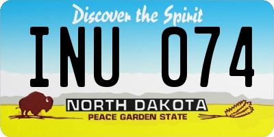 ND license plate INU074