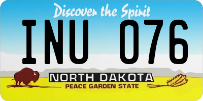 ND license plate INU076