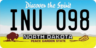 ND license plate INU098