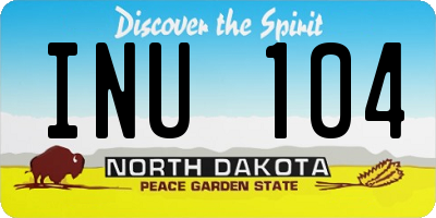 ND license plate INU104