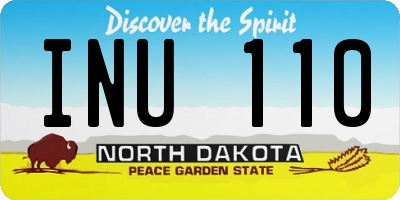 ND license plate INU110