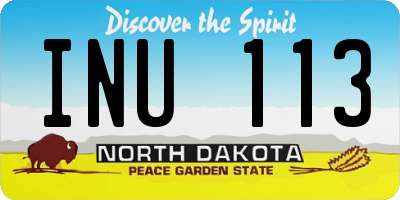 ND license plate INU113