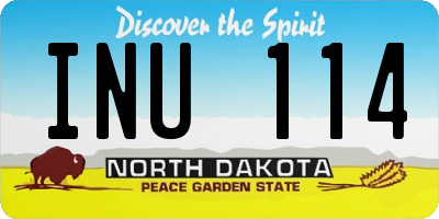 ND license plate INU114