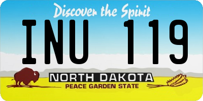ND license plate INU119