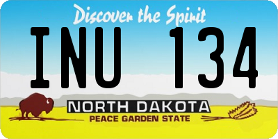 ND license plate INU134