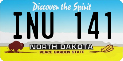 ND license plate INU141