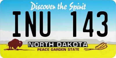 ND license plate INU143