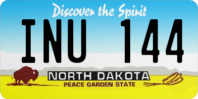 ND license plate INU144