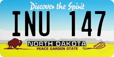 ND license plate INU147