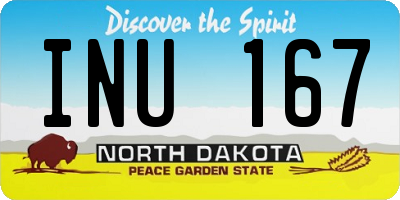 ND license plate INU167