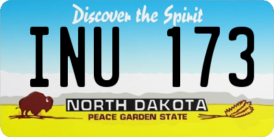 ND license plate INU173