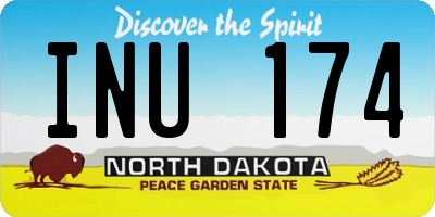 ND license plate INU174