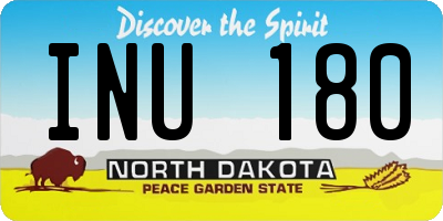 ND license plate INU180