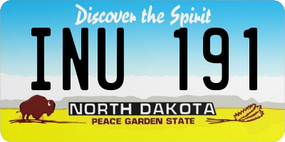 ND license plate INU191