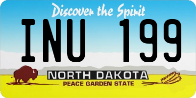 ND license plate INU199