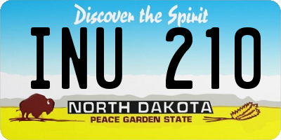 ND license plate INU210