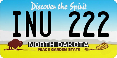 ND license plate INU222