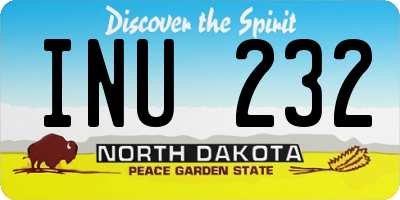 ND license plate INU232