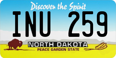 ND license plate INU259