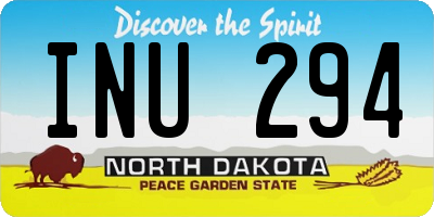 ND license plate INU294