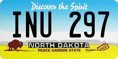 ND license plate INU297
