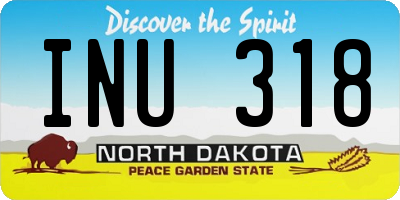 ND license plate INU318