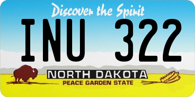 ND license plate INU322