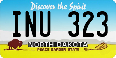 ND license plate INU323