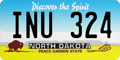 ND license plate INU324