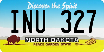 ND license plate INU327