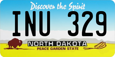 ND license plate INU329