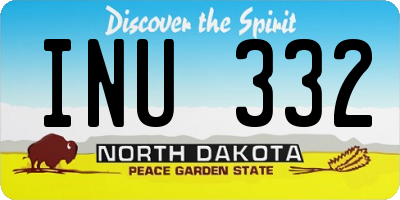 ND license plate INU332