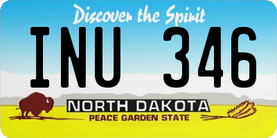 ND license plate INU346