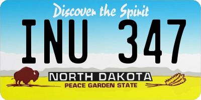 ND license plate INU347