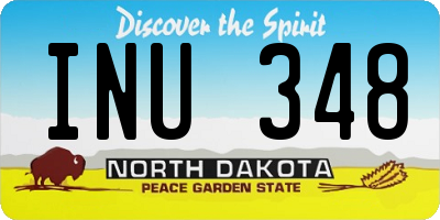 ND license plate INU348