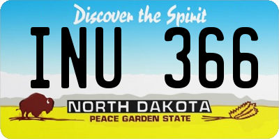ND license plate INU366