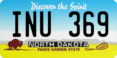 ND license plate INU369
