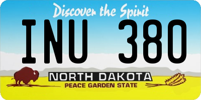 ND license plate INU380