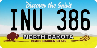 ND license plate INU386