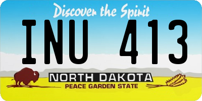ND license plate INU413