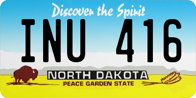 ND license plate INU416