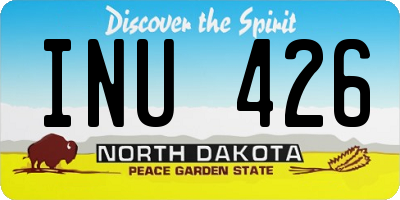 ND license plate INU426