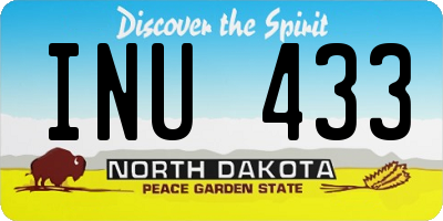 ND license plate INU433