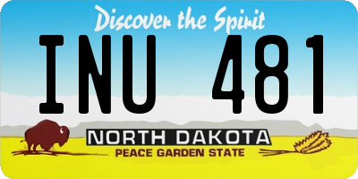 ND license plate INU481
