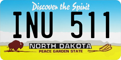 ND license plate INU511