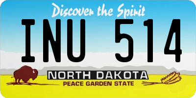 ND license plate INU514