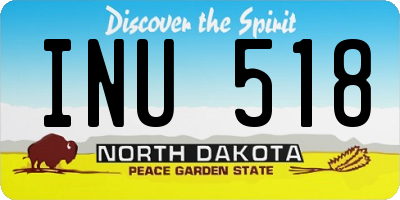ND license plate INU518