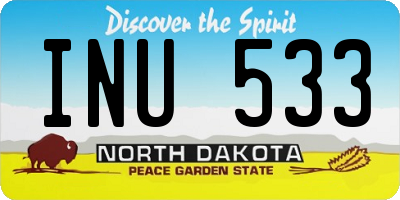 ND license plate INU533